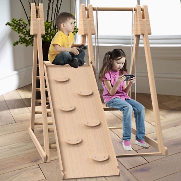 4-in-1 Juniper Indoor Play Gym Foldable Wooden Playset Kids Indoor Jungle Gym US