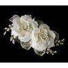Twin Ivory Rose Bridal Hair
