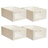 4Pcs Clothes Storage Bins - Foldable Fabric Container Cube Box - Stackable Linen