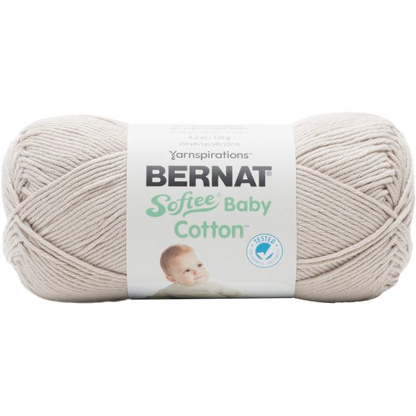 Bernat Softee Baby Cotton, Acrylic, Feather Gray, 120g