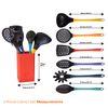 MasterChef Kitchen Utensils Set with Holder, Nylon, Multi-Coloured