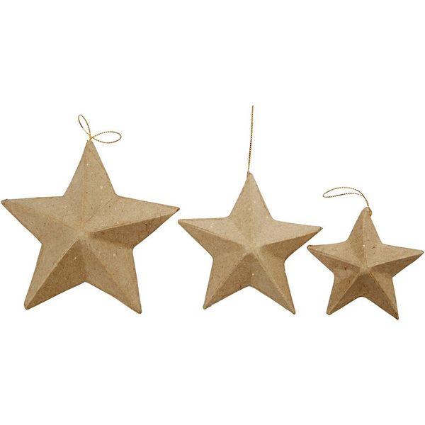 Creativ Paper Mache Stars 7.5/10/12.5 cm