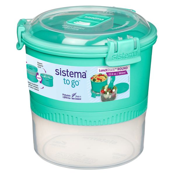 Sistema 965ml Lunch Stack to Go, Polypropylene, Assorted Colours , 965 ml