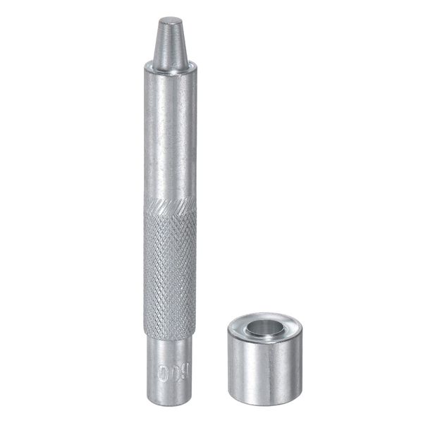 sourcing map Eyelet Hole Punch Die Tool 8mm 45# Steel Grommet Setter Install Tool Hollow Punch Tool Kit with Base for Fabric Clothing Crafts Bags