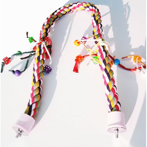 Bonka Bird Toys 1114 Huge Rope Charm Perch (48" x 1.25") Parrot Cage Toy, Amazon,Macaw, Cockatoo, and Similar