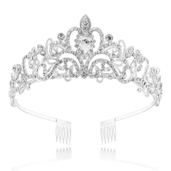 NODG Silver Crystal Tiaras Crowns for Women Princess Tiaras for Bride Elegant Crowns with Combs Women's Headbands Bridal Wedding Prom Birthday Party Headbands for Women