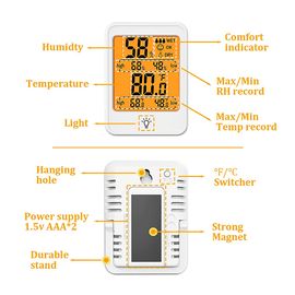 Room Thermometer Digital Indoor Hygrometer Thermometer, Mini Temperature  Monitor And Hygrometer For Home Office Air Comfort, Max/min Records