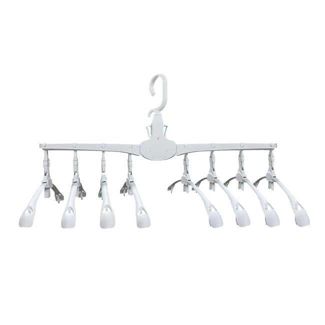 Jian 8 Row Hanger, Foldable, 8 Stands Storage Hanger, Hanger, Clothes Drying Hanger, Laundry Hanger, Space Saving, One-Touch