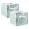 DII Non Woven Storage Collection Polyester Herringbone Bin, Small Set of 2, Mint, 2 Piece