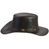 Concho Stud Brown Real Leather Aussie Western Style Cowboy Bush Hat Rodeo