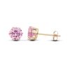 9ct Yellow Gold 5mm Pink Topaz Solitaire Stud Earrings