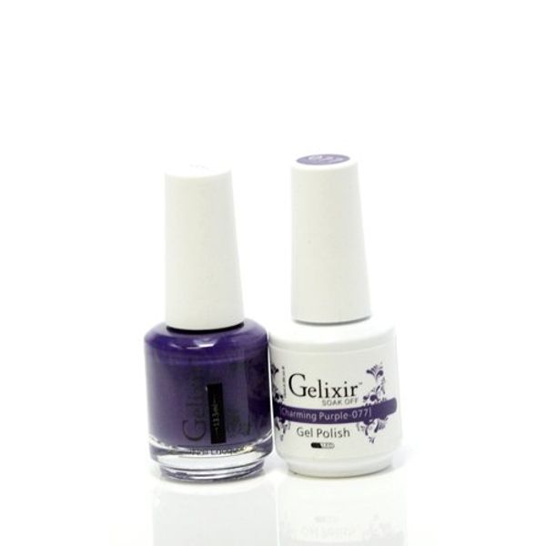 Gelixir matching color gel & nail lacquer Charming Purple - 077