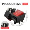 Waterproof Rocker Switch, DPST 16A/250VAC, Double Circuit Control with Red Indicator Light, IP65 Protection