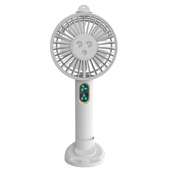 Handheld Fan, Handy Fan, Portable Fan, Quiet, Tabletop Storage, Small Fan, Outdoor Fan, USB Rechargeable, 3 Levels of Air Flow, Small Fan, Heatstroke Prevention, Commuting to Work or School, Work, Sports, Mist Fan, White