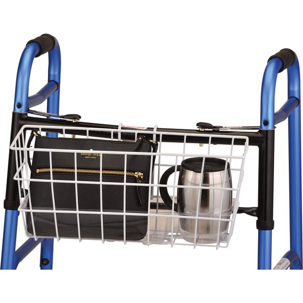 NOVA Folding Walker Basket with Cup Holder Bottom Liner Insert, Universal Fit, Easy On and Off