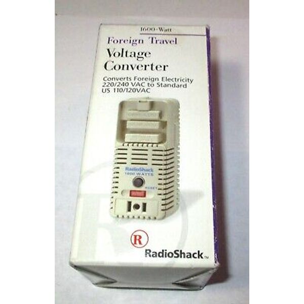 Radio Shack No. 273-1413 1600-Watt Foreign Travel Voltage Converter Adapter NOS