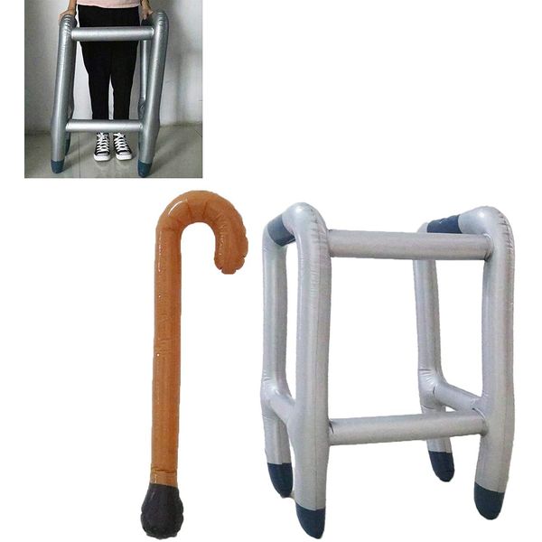 Auto-plaza Inflatable Walking Stick & Zimmer Frame Blow Up Toy Novelty Gag Joke Dress Up (Style 1)