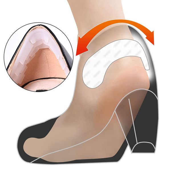 Heel Shoe Slip Prevention Pads, 2 Pairs, Heel Pads, Non-Slip, Heel Pads, Prevents Blipping, Shoe Size Adjustment, Gel Cushion, High Heels, Comfortable, White