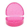 Slim Orthodontic Dental Case - Colour & Glitter Choices for Retainers, Bleaching Trays, Dentures & More (Glitter Pink)