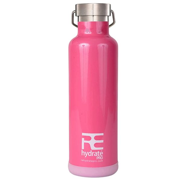 Rehydrate Pro 25oz Insulated Water Bottle with Straw, Bonus Lids and Leak Proof Flask to Keep Liquids Hot or Cold- Triple Wall Vacuum Water Bottle Insulated, Perfect for Gifts