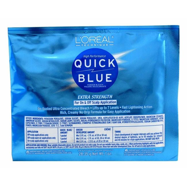 Loreal QUICK BLUE POWDER BLEACH PACKS 1/DL 1 OZ (1 Count).