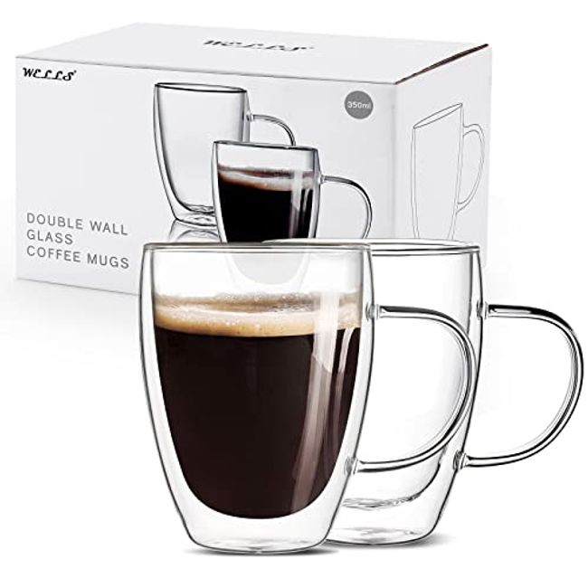 Double Walled Glass Coffee Mugs, Double Wall Latte