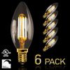 NITOR Lighting LED Candelabra Bulb, 4 Watt E12 Filament Candle Light bulbs,