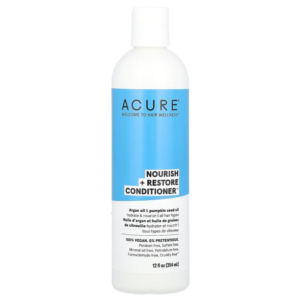 ACURE Nourish + Restore Conditioner, All Hair Types, Argan Oil & Pumpkin Seed Oil, 12 fl oz (354 ml)