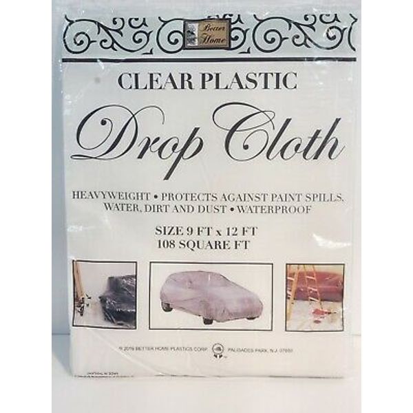 Reusable Painters Drop Cloth 9' x 12' Cover & Protect Floor, Carpet, Furniture