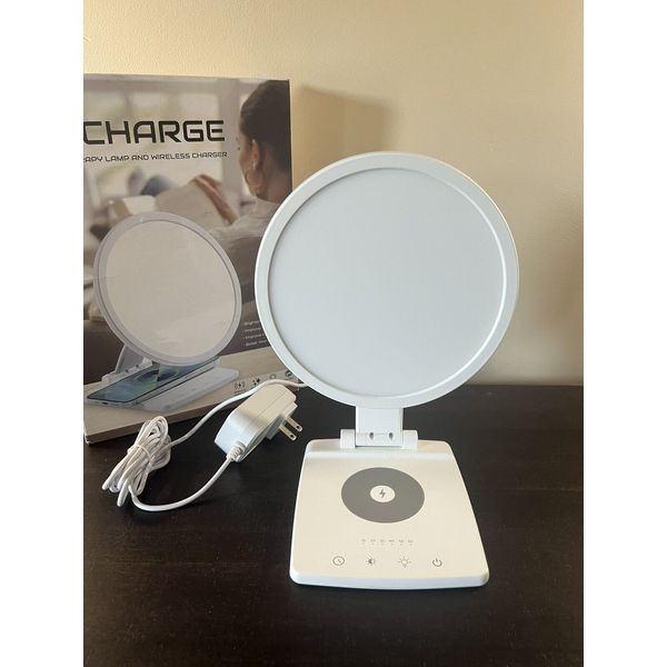 RECHARGE Light Therapy Lamp & Wireless Charger UV-Free LED Improve Mood & Sleep