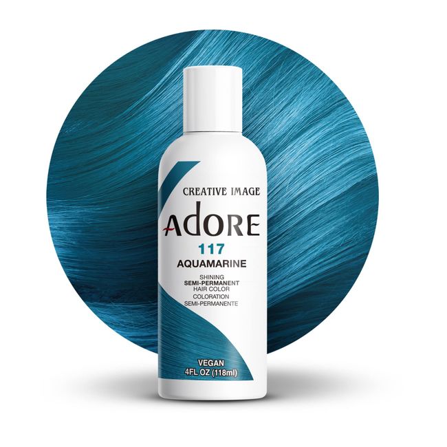 Adore Semi Permanent Hair Color #117 Aquamarine, 4 Fl Oz