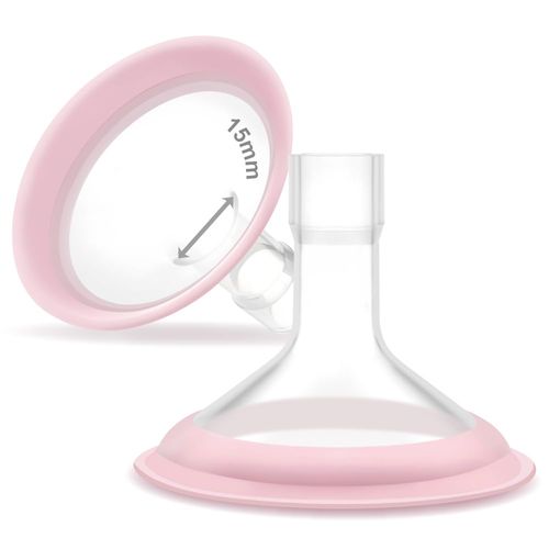 15mm Maymom MyFit Shields, Pano Series; Compatible with Medela Breast Pump- PersonalFit, Freestyle, Harmony, Maxi, Freestyle Flex Connector; Connect to Maymom Widemouth/Narrow Connector, 2pcs