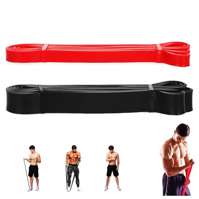 Fitnessbänd Hochwertige Resistance Bands, widerstandsbänder für alle, EIN roter und EIN schwarzer Fitnessbänder Set,Aus TPE Material widerstandsbänder krafttraining