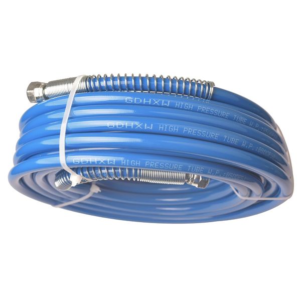 50 FT Airless Paint Spray Hose 2-Layers Braided Wire 8500 PSI High Pressure Tube