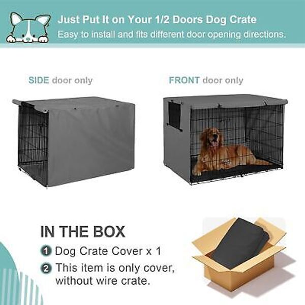 24 inches Dog Crate Cover - Durable Polyester Pet Kennel Cover Universal Fit ...