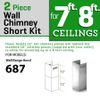 ZLINE SHORT WALL Chimney KIT for 7-8 ft ceiling for models 687 (SK)