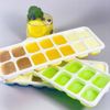 Himifuture Ice Cube Tray 6 Pack, 84 Pieces, Stackable Flexible Silicone, Random Color, Includes 6 Trays and 6 Lids