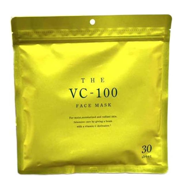 Face Mask V THE VC-100 Face Mask Vitamin C Intensive Care Transparent Skin Face Pack of 30 Large Capacity