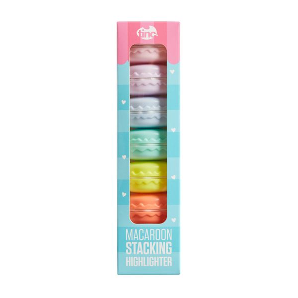 Tinc Novelty Macaroon Stacking School Highlighter - Set of 5, Multicolor (MACSTKHL)