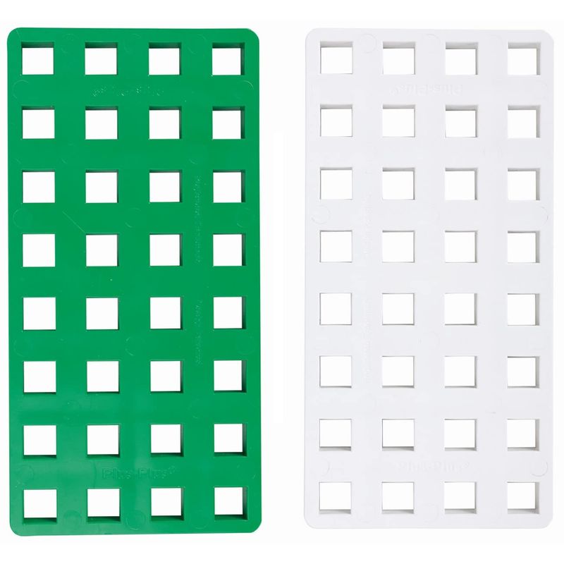 Plus-Plus 9603287 – 2 Piastre Base Grandi A Incastro, Verde/Bianco, Per Mattoncini Costruzione, Dai 3 Anni
