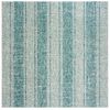 SAFAVIEH Courtyard Collection 4' Square Light Grey / Teal CY8736 Indoor/ Outdoor Waterproof Easy--Cleaning Patio Backyard Mudroom Accent--Rug