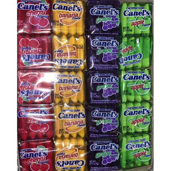 Canel's Assorted Fruit Flavors Chewing Gum, 4 pc, 20 count
