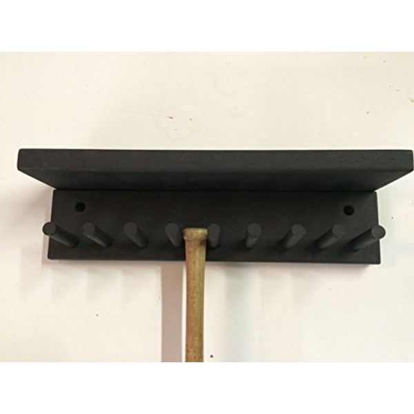 Baseball Bat Rack Display Holder 8 Mini Collectible Bats with Shelf Black