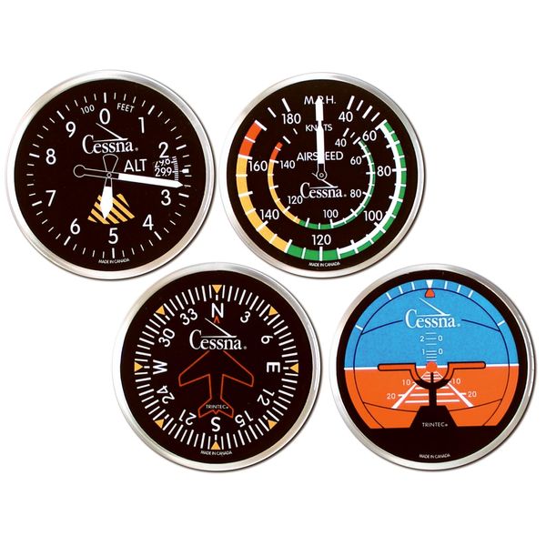 Trintec Cessna Round Airplane Instrument Coasters Model CES-9010