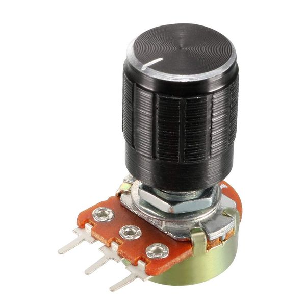 sourcing map WH148 1Pcs 1K Ohm Variable Resistors Single Turn Rotary Carbon Film Taper Potentiometer with Knobs