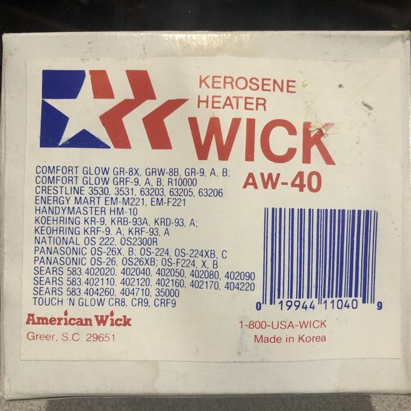 American Wick Kerosene Heater Wick AW-40 New NOS