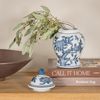 Creative Co-Op Decorative Ceramic Ginger Jar with Domed Lid, Blue & White