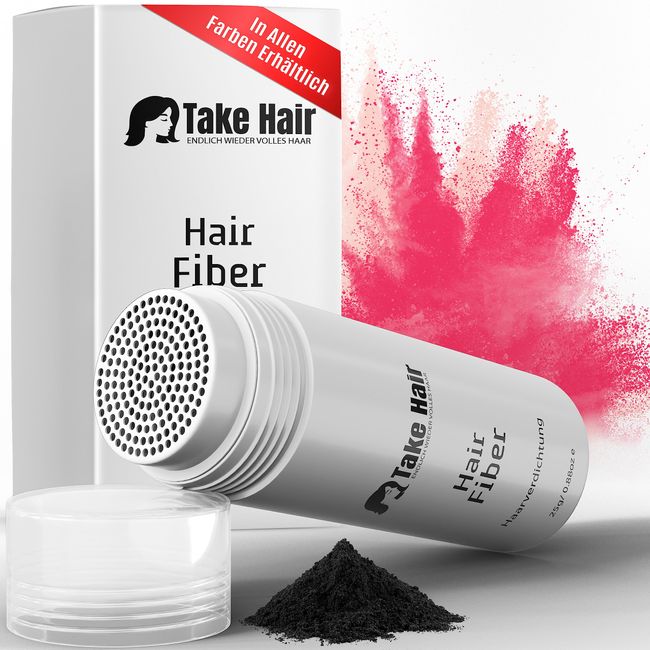 Take Hair Streuhaar für Frauen I Hält bei Regen und Wind I 25g Schütthaar zur Haarverdichtung I Hair Fibers I Haarpulver I Streuhaar Frauen bei Haarausfall I Haarpuder (Streuhaar Dunkelbraun)