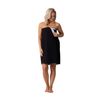 Robe Direct Quick Dry, Lightweight Waffle Spa/Bath Wrap with Adjustable Closure & Elastic Top (Black, Small-Medium)