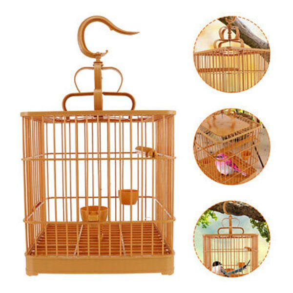 Square Parrot Cage Pet Budgie Cages Hanging Bird for Travel